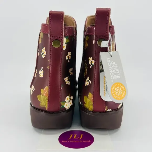 FitFlop Women's Chai Dark Floral Berry Mix Chelsea Ankle Boots N17-621 Size 7.5 - Picture 6 of 11